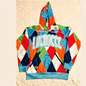 CHILL LIFE Lacrosse Hoodie Sweatshirt Argyle NWT